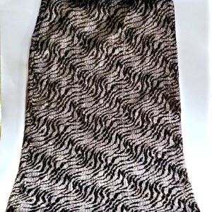 Arden B. Zebra silver & white woven metallic skirt